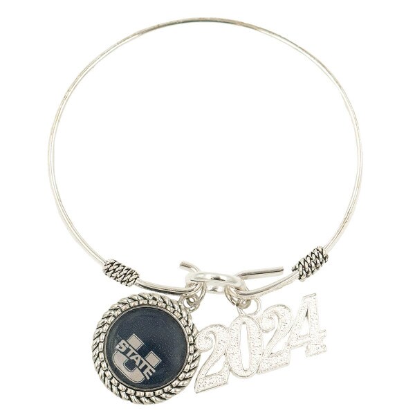 2023 Bracelet Graduation U-State Navy Silver
